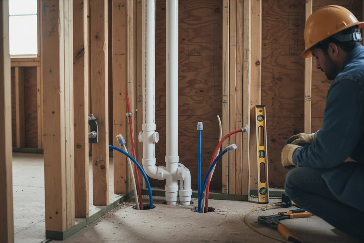 Drain and supply rough-in during Drain Cleaning in Belspring